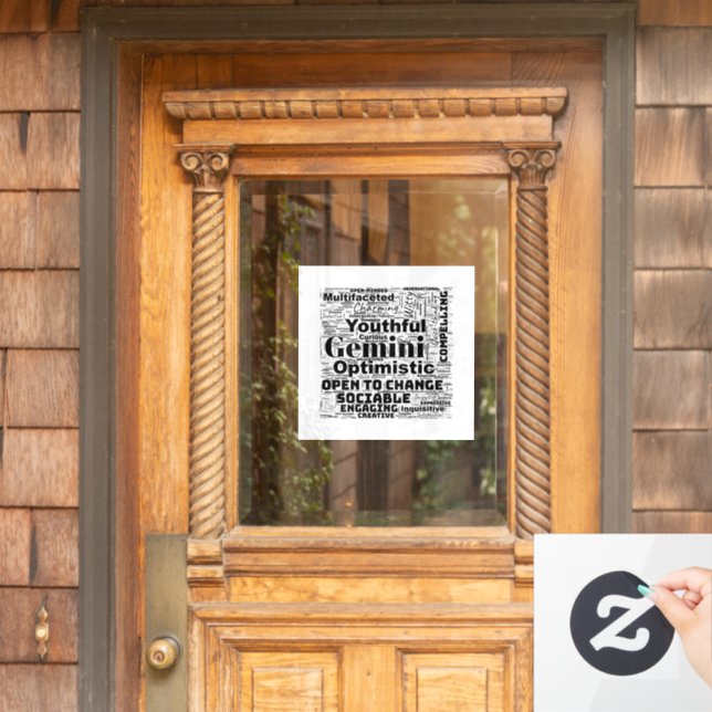 Vinilos Para Cristales Inspiración en la nube de palabras zodiac de Gemin (Puerta de casa)