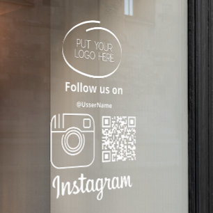 Vinilos Para Cristales Instagram Síguenos Código Qr Blanco
