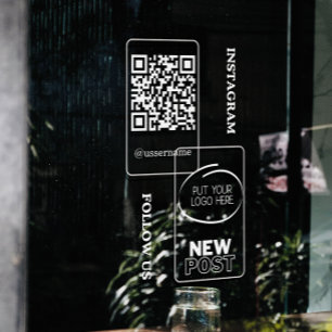Vinilos Para Cristales Instagram Síguenos Código Qr Moderno