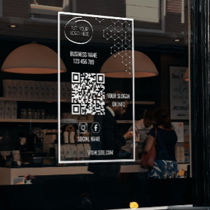 Vinilos Para Cristales Instagram Síguenos Código Qr Moderno Transparente