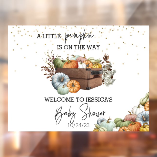 Vinilos Para Cristales Invitación de Baby Shower de Acuarela de Otoño Cal (Hoja 2)