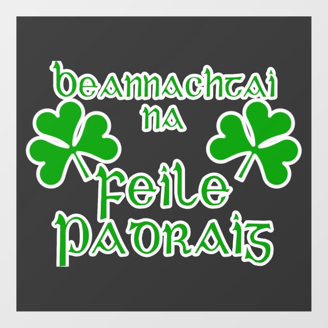 Vinilos Para Cristales Irish Gaelic St. Patrick's Day Shirt. (Hoja)