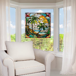 Vinilos Para Cristales Isla Tropical en Sunset Faux Seted Glass