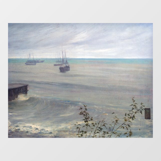 Vinilos Para Cristales James Whistler - Sinfonía en gris y verde (Hoja)