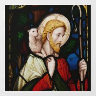 VINILOS PARA CRISTALES JESUS CLING DE VENTANA DE VIDRIO MANCHADO