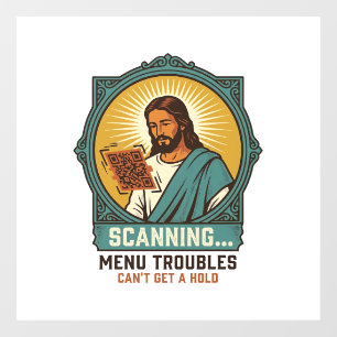 Vinilos Para Cristales Jesús Código QR Borroso No Se Escanea Menú Humor T