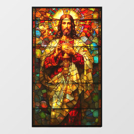 Vinilos Para Cristales Jesús Sagrada Comunión Falso Vidrio Emplomado