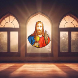 Vinilos Para Cristales Jesús Santa Comunión Falso Vidrio Emplomado