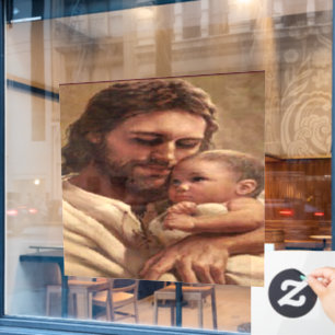 Vinilos Para Cristales Jesús y niño cristianos