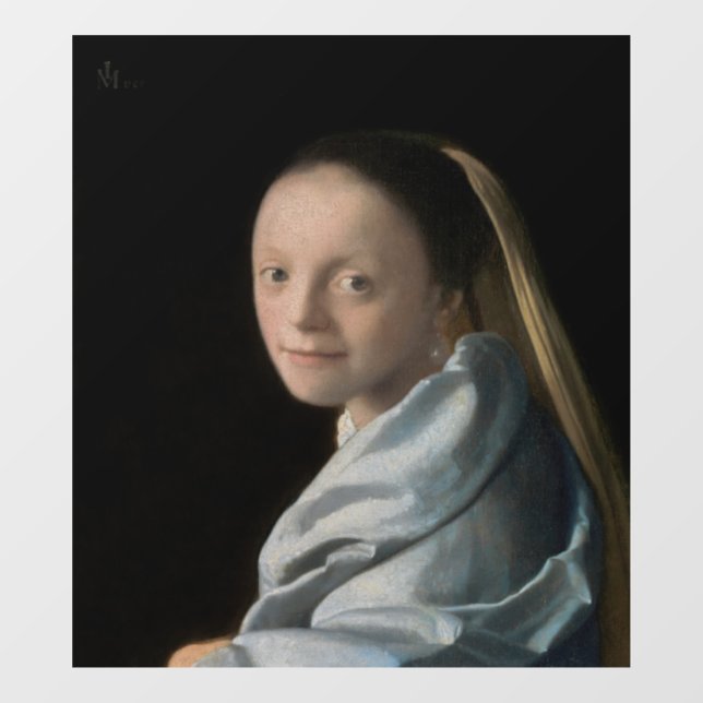 Vinilos Para Cristales Johannes Vermeer - Estudio de una joven mujer (Hoja)