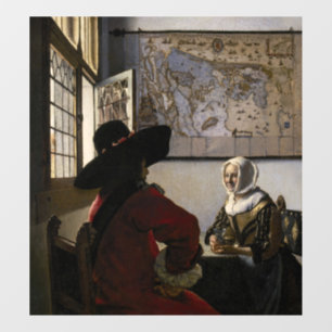 Vinilos Para Cristales Johannes Vermeer - Funcionario con un Chica risibl