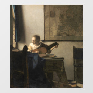 Vinilos Para Cristales Johannes Vermeer - Joven mujer con un Lute