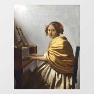 Vinilos Para Cristales Johannes Vermeer - Joven sentada en Virginal