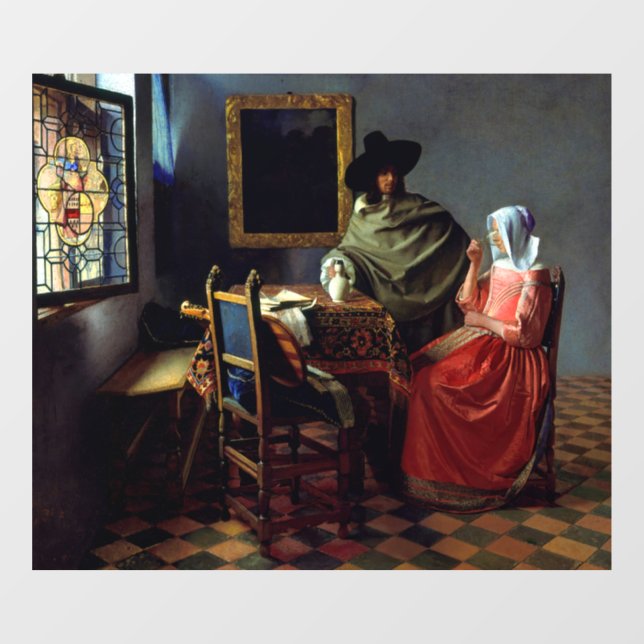 Vinilos Para Cristales Johannes Vermeer - La copa de vino (Hoja)