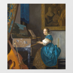 Vinilos Para Cristales Johannes Vermeer - Lady sentada en un Virginal