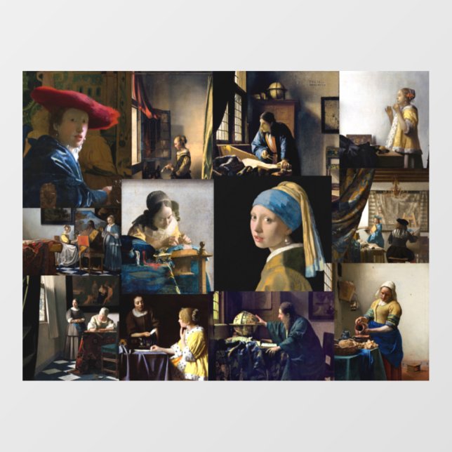 Vinilos Para Cristales Johannes Vermeer - Masterpieces Patchwork (Hoja)