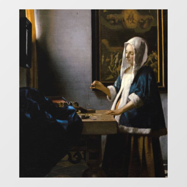 Vinilos Para Cristales Johannes Vermeer - Mujer con equilibrio (Hoja)