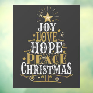 Vinilos Para Cristales Joy Love Hope Peace Navidades