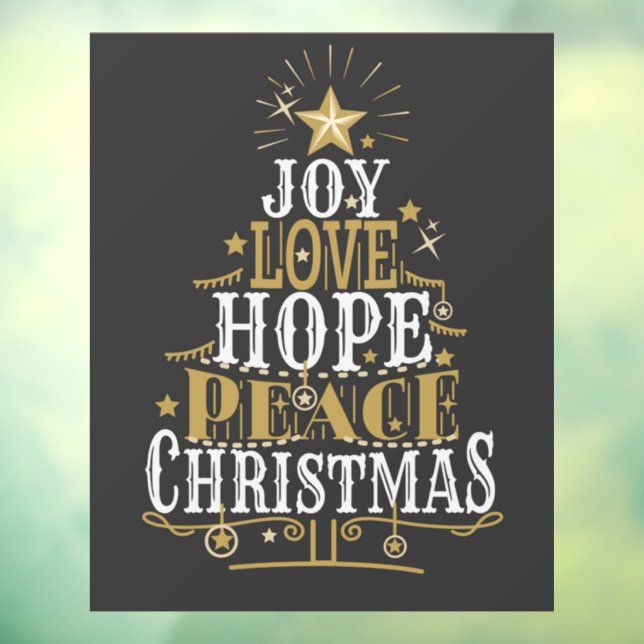 Vinilos Para Cristales Joy Love Hope Peace Navidades (Hoja 3)