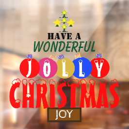 Vinilos Para Cristales JOY Maravilloso Jolly Christmas Ornaments Tree