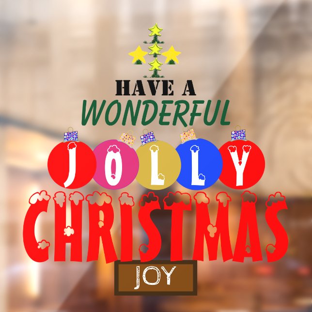 Vinilos Para Cristales JOY Maravilloso Jolly Christmas Ornaments Tree (Hoja 2)