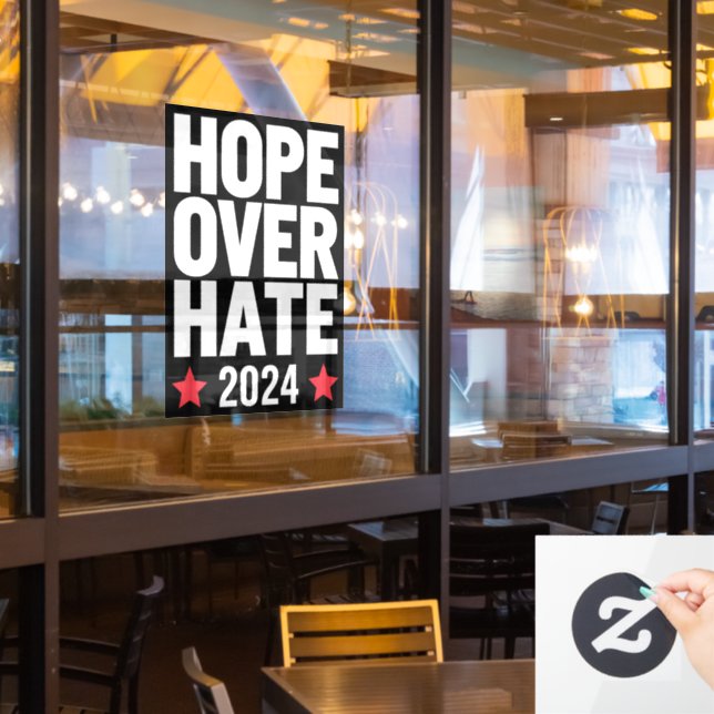 Vinilos Para Cristales Kamala Harris 2024 Esperanza sobre el odio Preside (ventana del restaurante)