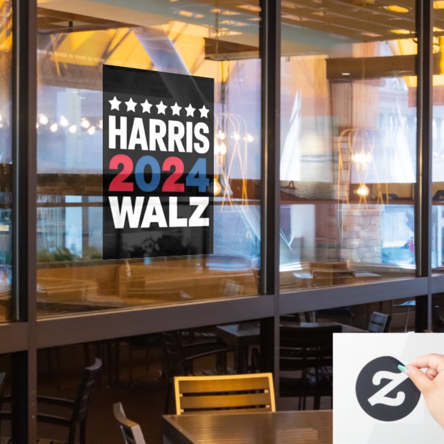 Vinilos Para Cristales Kamala Harris Walz Por Vicepresidente (ventana del restaurante)