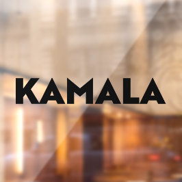 Vinilos Para Cristales Kamala moderna y audaz tipografía negra minimalist