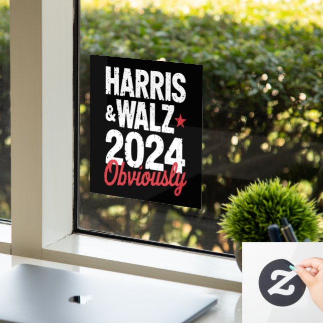 Vinilos Para Cristales Kamala Walz Obviamente 2024 Harris Waltz 2024 (Oficina)
