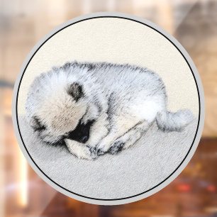 Vinilos Para Cristales Keeshond Sleeping Pinting Pintura Original De Perr