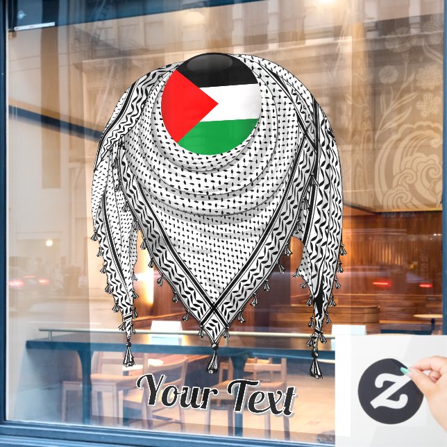 Vinilos Para Cristales Keffiyeh palestino Scarf tejido tradicional (Ventana de cafetería)