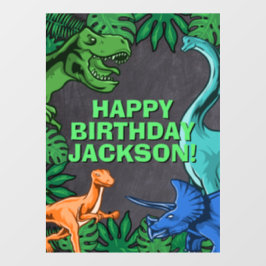 Vinilos Para Cristales Kids Jurassic Trex Dino Dinosaur Cumpleaños