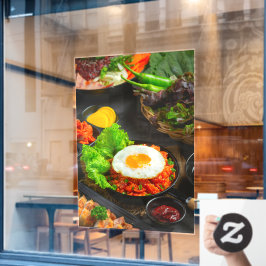 Vinilos Para Cristales Kimchi, comida coreana frita de arroz con huevo fr