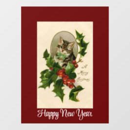 Vinilos Para Cristales Kitten In Holly Window Cling