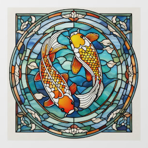 Vinilos Para Cristales Koi Fish StainGlass Japonés Asain Fish