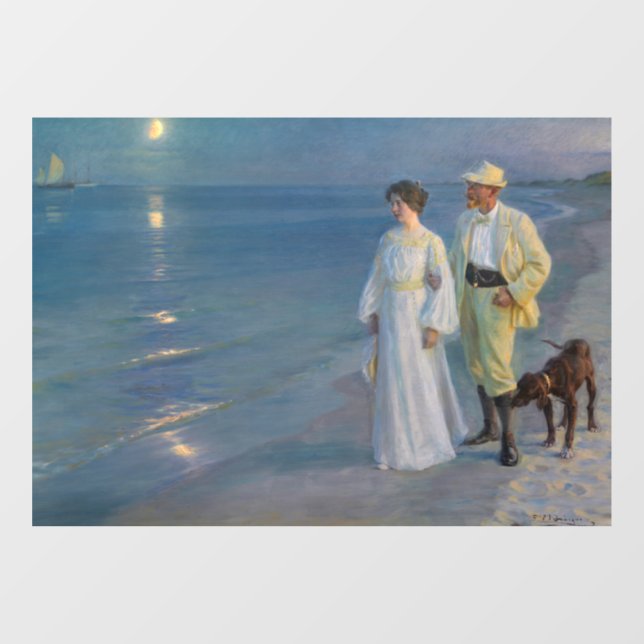 Vinilos Para Cristales Kroyer - El artista y su esposa en la playa (Hoja)