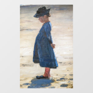 Vinilos Para Cristales Kroyer - Niña pequeña de pie en la playa Skagen
