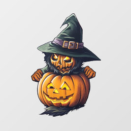 Vinilos Para Cristales Kürbishexe im Katzenkostüm - 