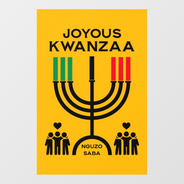 Vinilos Para Cristales Kwanzaa Alegre (Hoja)