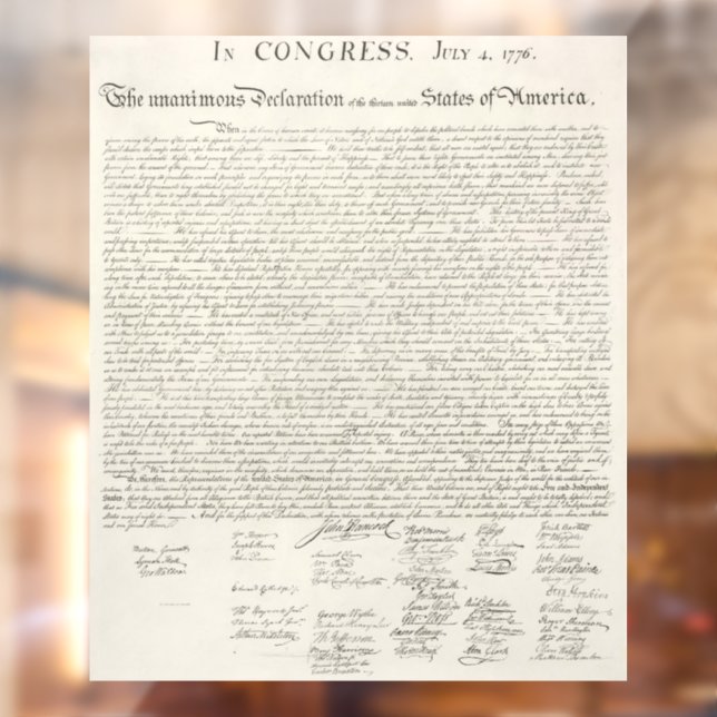 Vinilos Para Cristales La Declaración de Independencia de Estados Unidos (Hoja 2)