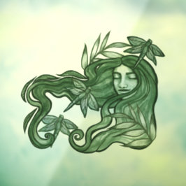 Vinilos Para Cristales La diosa de la libélula verde