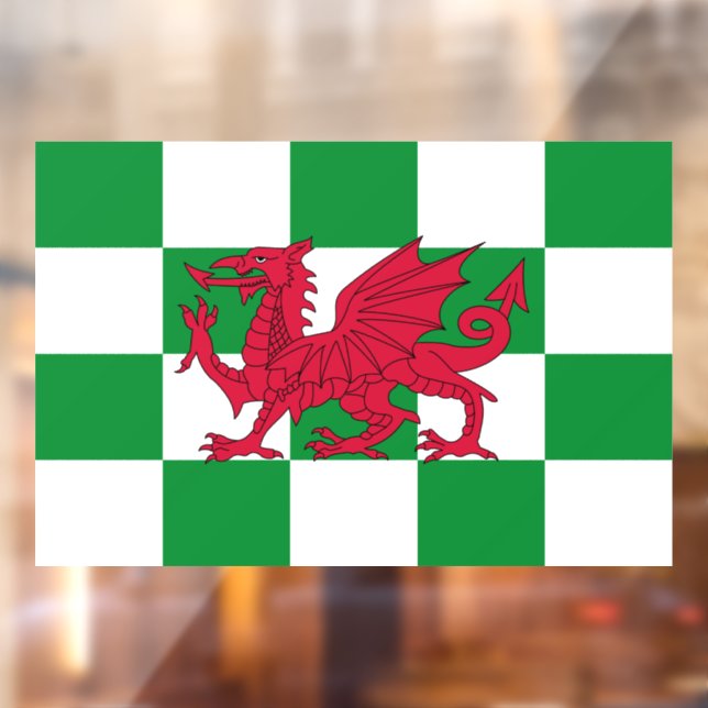 Vinilos Para Cristales La mística bandera del Dragón Celta Rojo de Gales (Hoja 2)