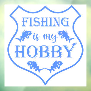Vinilos Para Cristales La pesca es mi cita escudo de hobby en el escudo