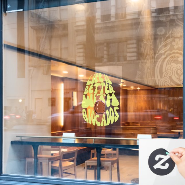 Vinilos Para Cristales La vida es mejor con aguacates (Ventana de cafetería)