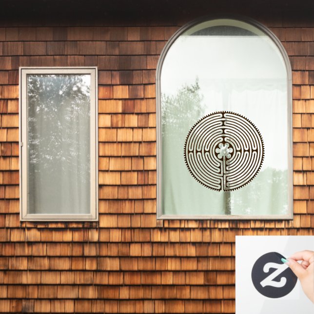 Vinilos Para Cristales Laberinto de Chartres - Símbolo espiritual Antigüe (Ventana de inicio)