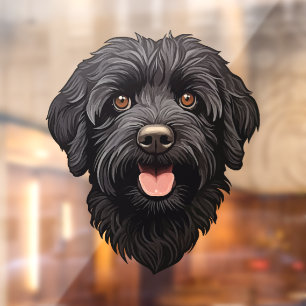 Vinilos Para Cristales Labradoodle Perro Negro