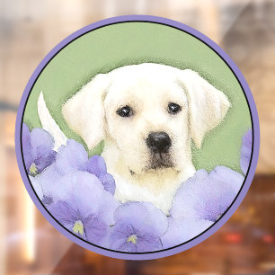 Vinilos Para Cristales Labrador Recuperador Pintura de Cachorro Original