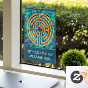 Vinilos Para Cristales LABYRINTH II 8x11 Ventana Cling +Texto