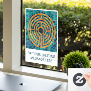 Vinilos Para Cristales LABYRINTH II 8x11 Ventana Cling +Texto