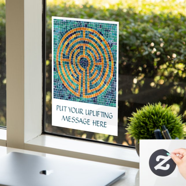 Vinilos Para Cristales LABYRINTH II 8x11 Ventana Cling +Texto (Oficina)